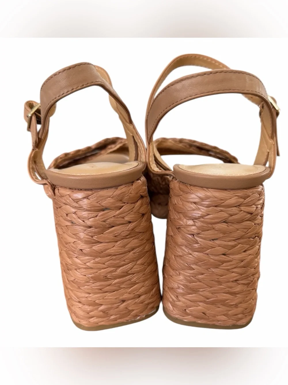 Marc Fisher Braided Platform Slingback Sandals - Brown
